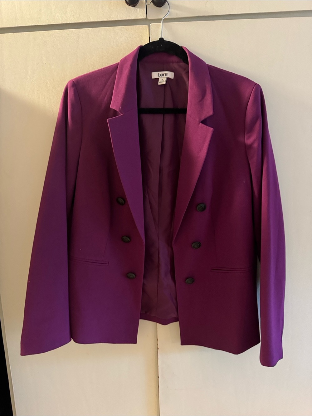 Bar III Magenta Double-Breasted Blazer Jacket